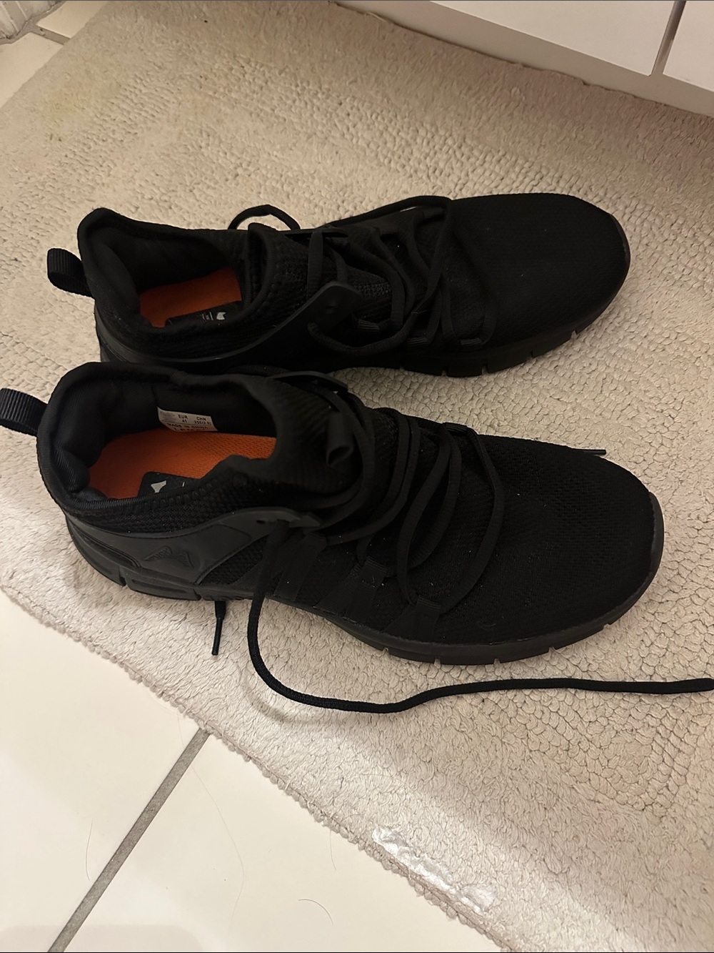Lightweight Black Sneakers with Rubber Soles